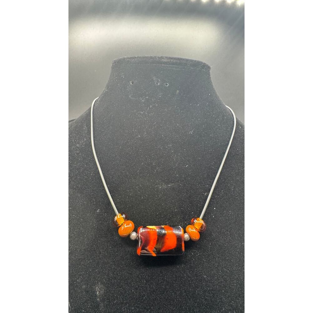 Striped Amber Necklace
